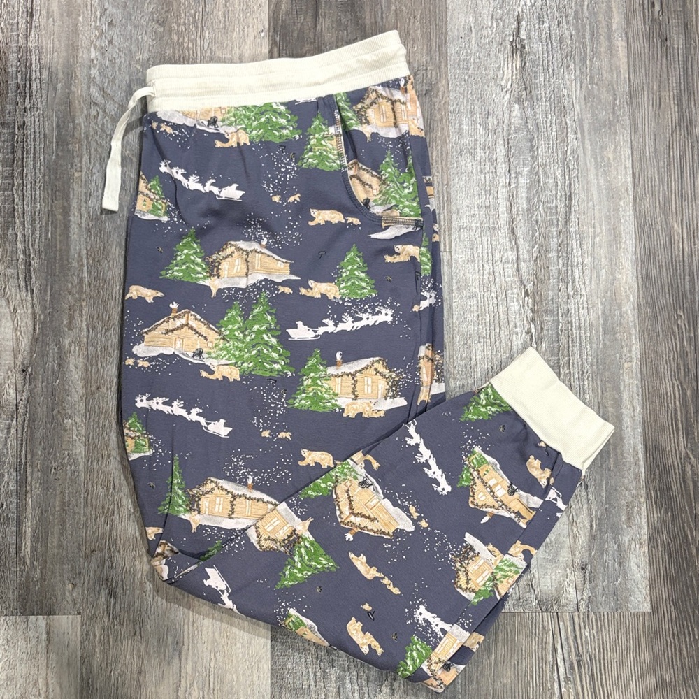 winter cabin matching organic cotton women's pajamas
